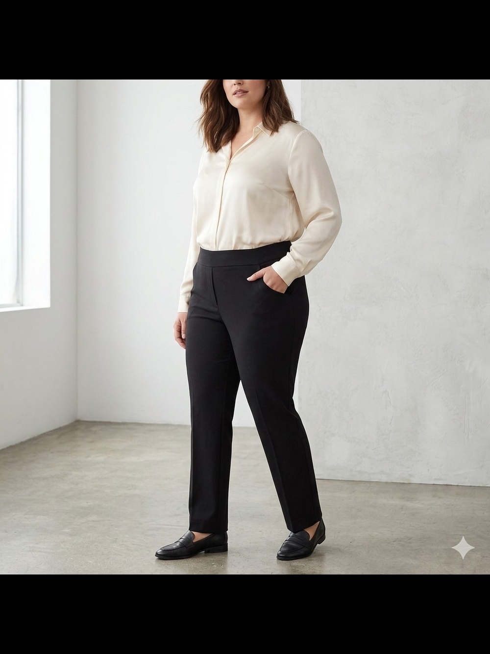 Alfani Black Straight-Leg Dress Ponte Pants 18W